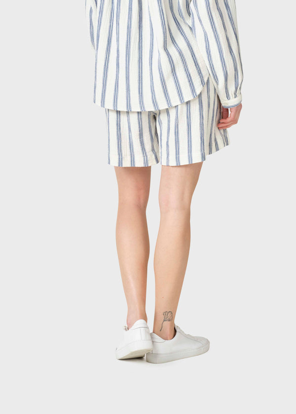 Klitmøller Collective ApS Poppy stripe shorts Walkshorts Cream/ocean