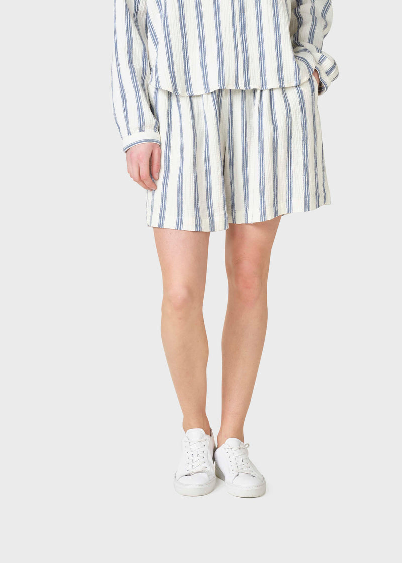 Klitmøller Collective ApS Poppy stripe shorts Walkshorts Cream/ocean