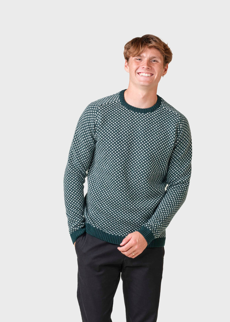 Klitmøller Collective ApS Rene knit Knitted sweaters Moss green/cream