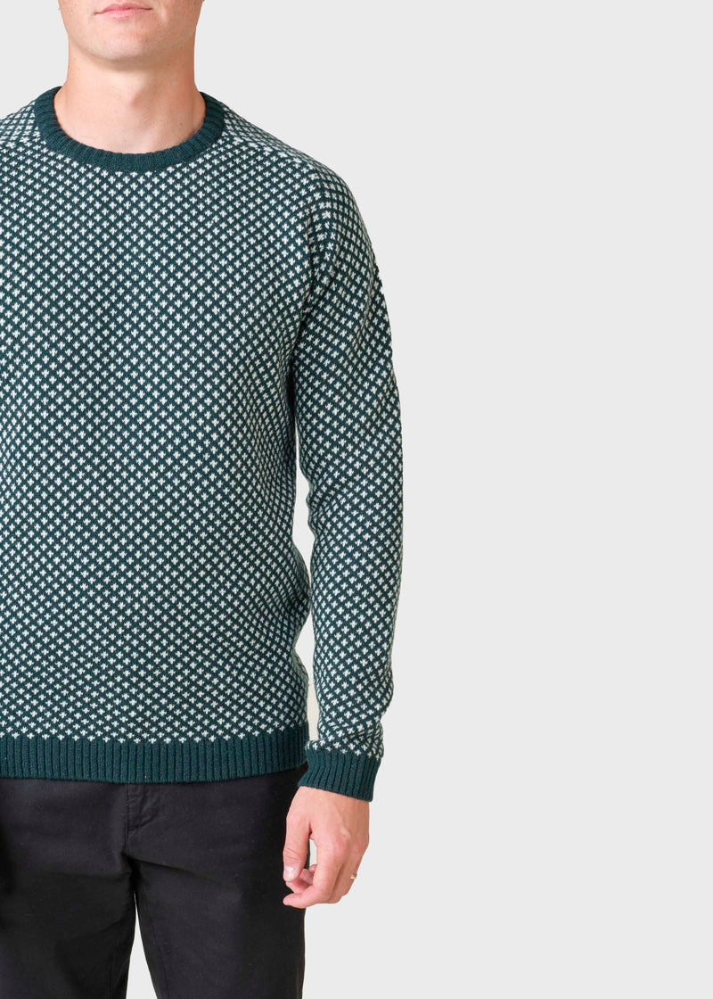 Klitmøller Collective ApS Rene knit Knitted sweaters Moss green/cream