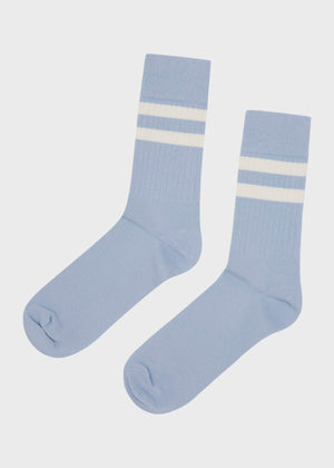 Klitmøller Collective ApS Retro cotton sock Socks Light blue/cream