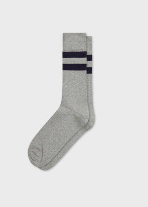 Klitmøller Collective ApS Retro cotton sock Socks Light grey/navy