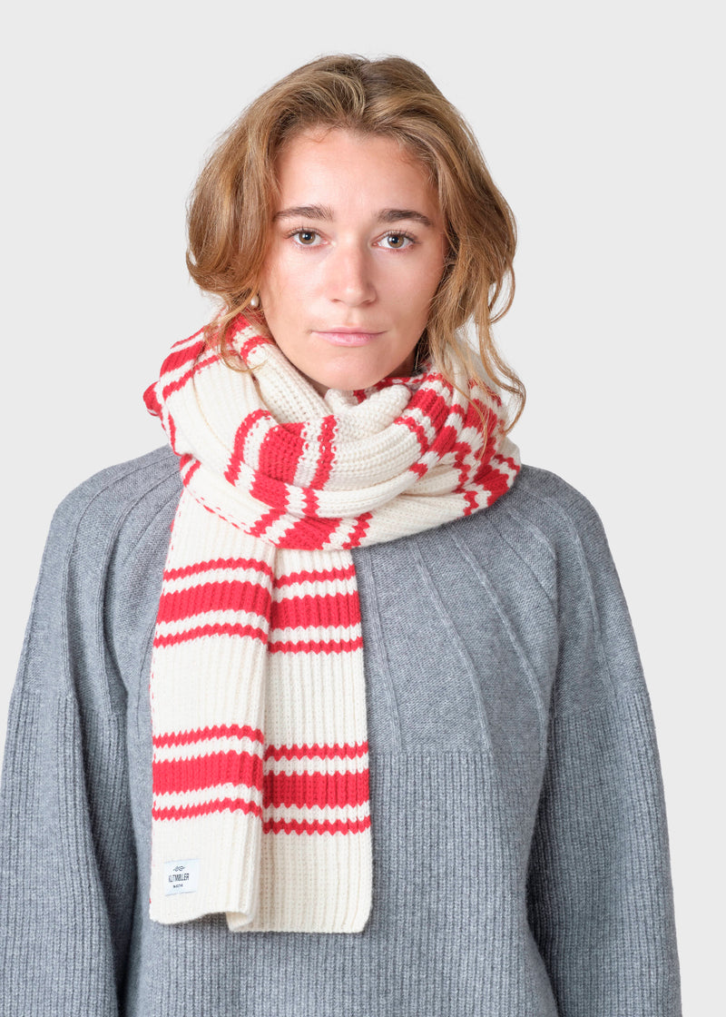 Klitmøller Collective ApS Rib scarf Scarfs Cream/red