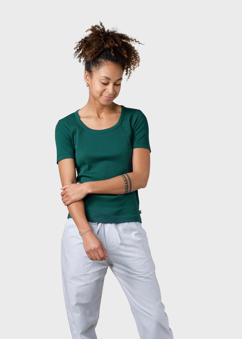 Klitmøller Collective ApS Rib tee T-Shirts Moss Green