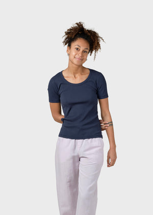 Klitmøller Collective ApS Rib tee T-Shirts Navy
