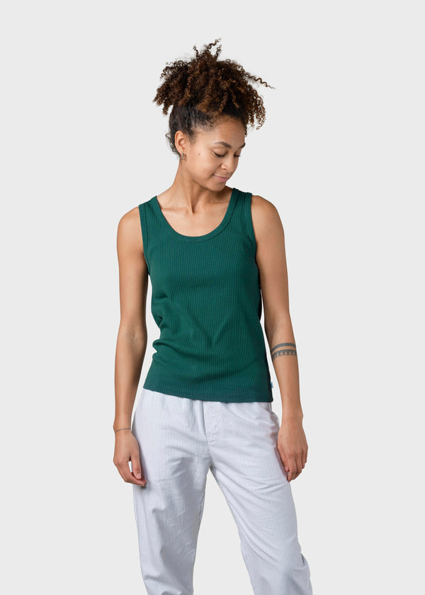 Klitmøller Collective ApS Rib top T-Shirts Moss Green