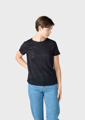 Klitmøller Collective ApS Rikke linen tee T-Shirts Black