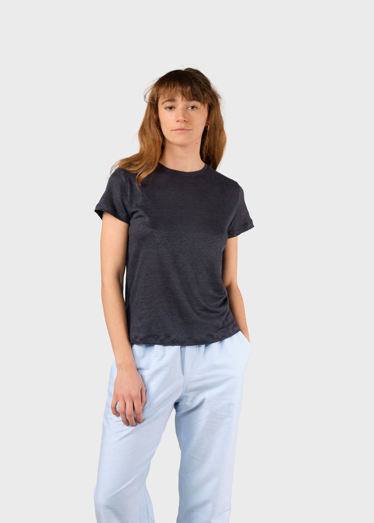 Klitmøller Collective ApS Rikke linen tee T-Shirts Navy