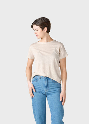 Klitmøller Collective ApS Rikke linen tee T-Shirts Pastel sand