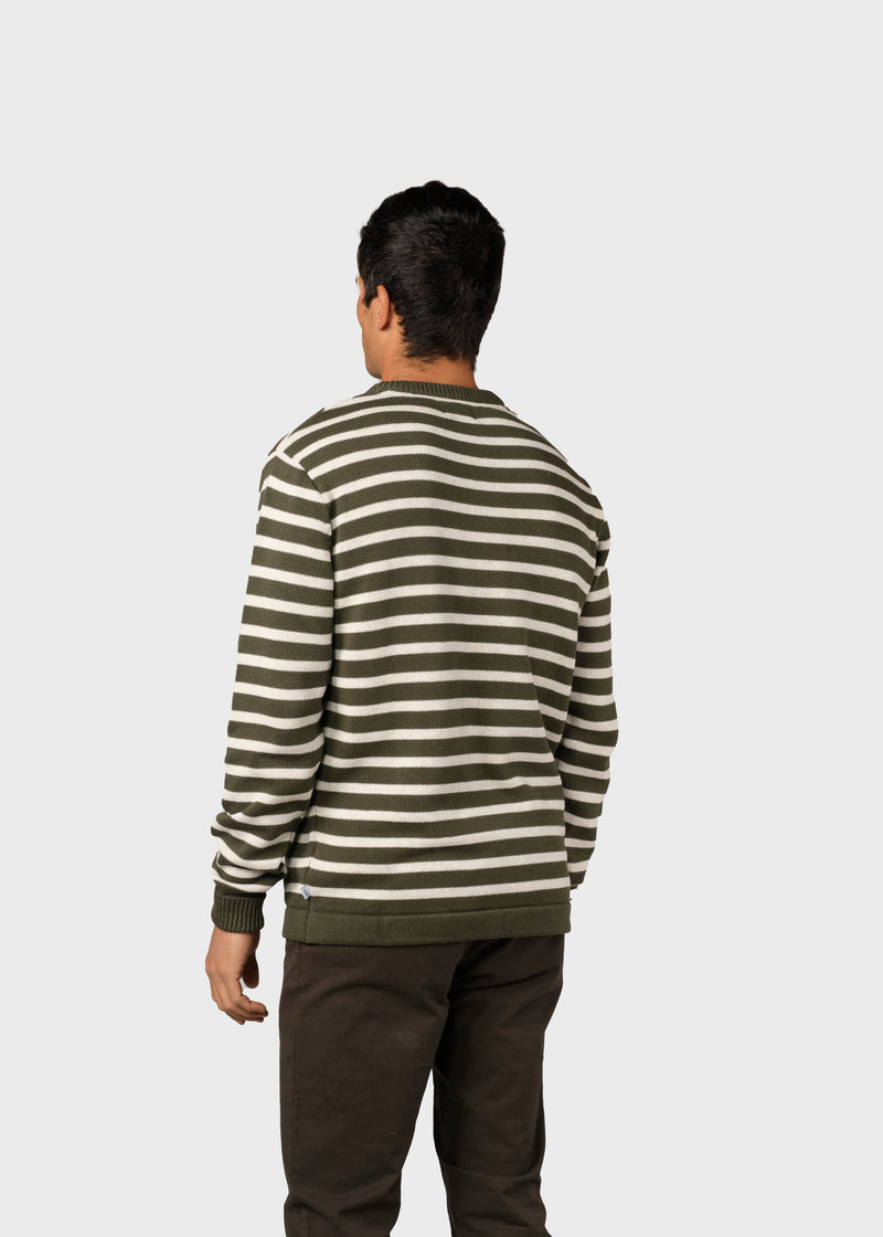 Klitmøller Collective ApS Robert knit Knitted sweaters Olive/cream