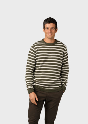 Klitmøller Collective ApS Robert knit Knitted sweaters Olive/cream