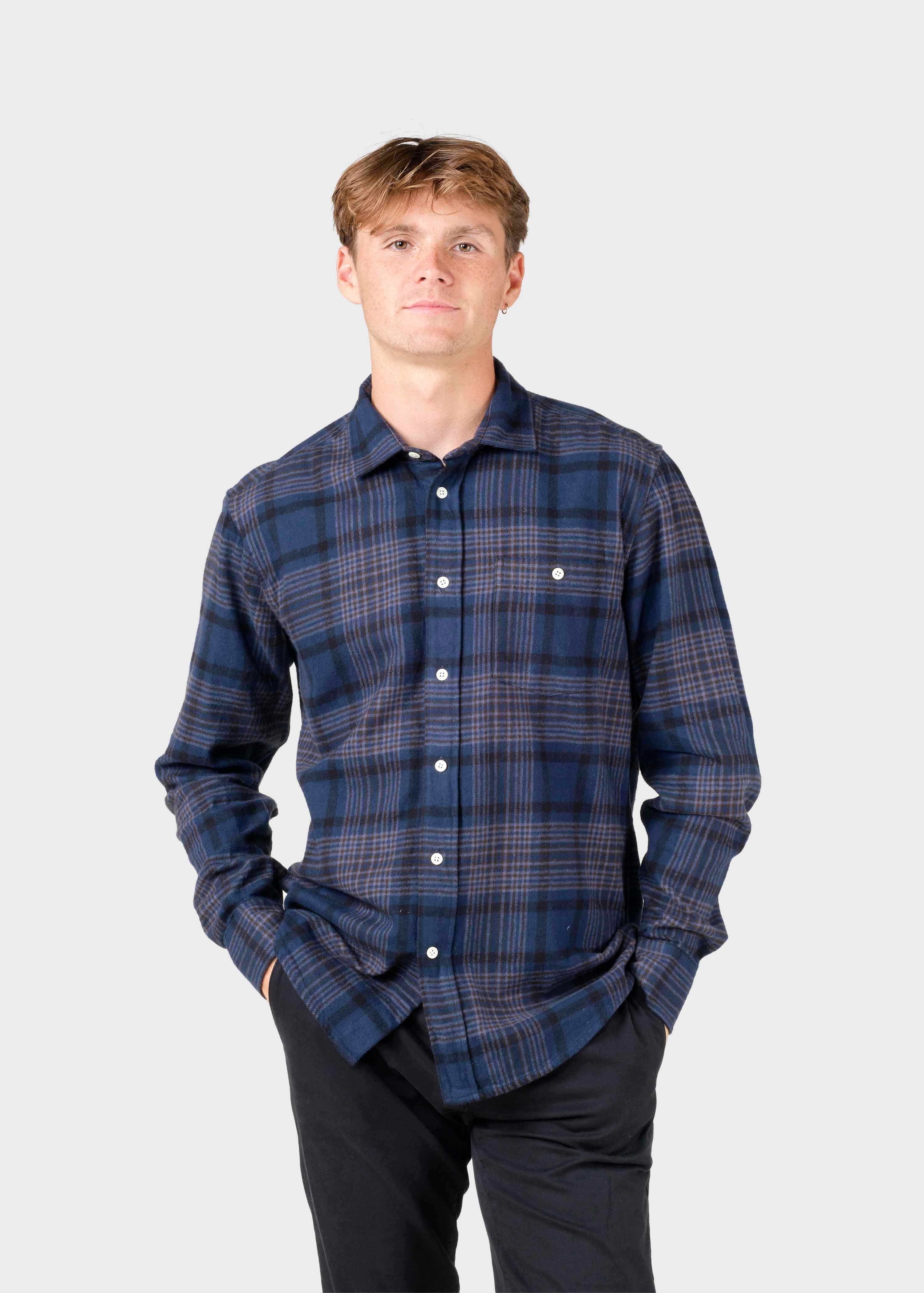 Rocco shirt - Navy check – klitmollercollective.com
