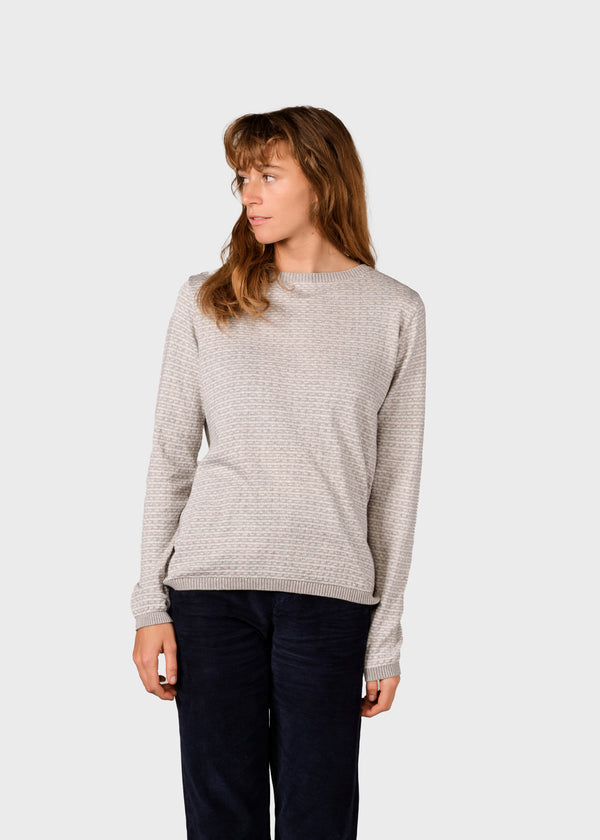 Klitmøller Collective ApS Silje knit Knitted sweaters Pastel grey/cream