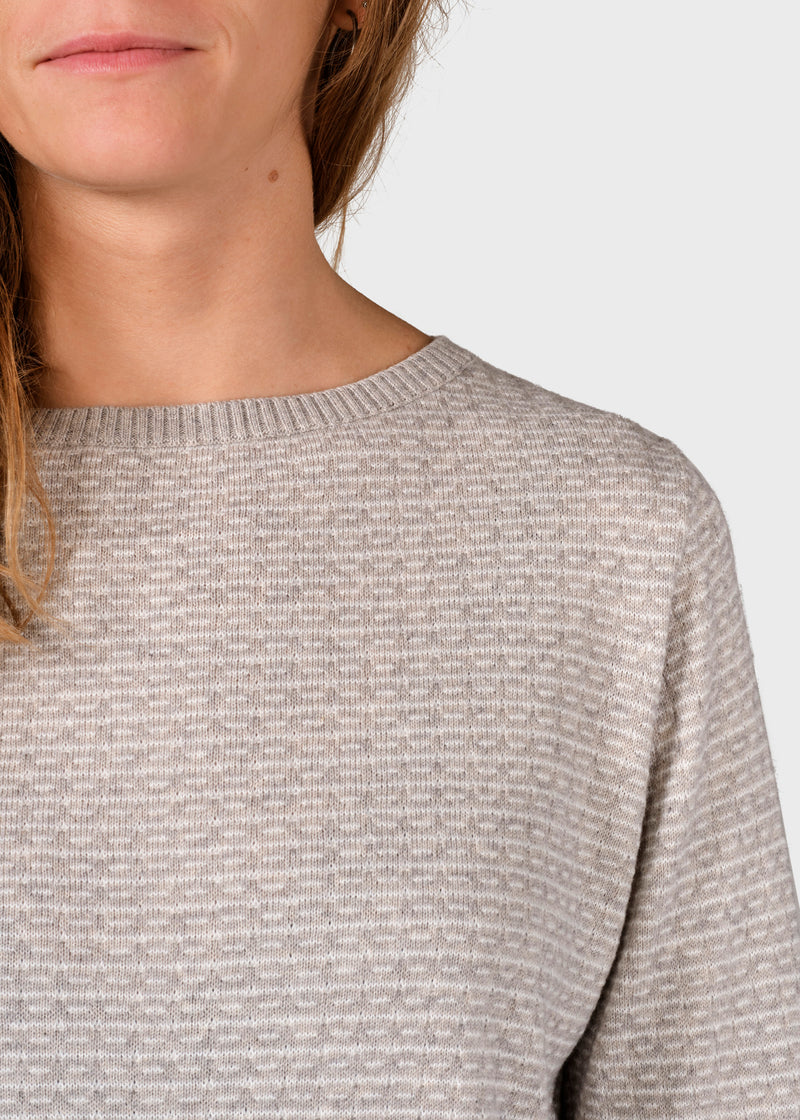 Klitmøller Collective ApS Silje knit Knitted sweaters Pastel grey/cream