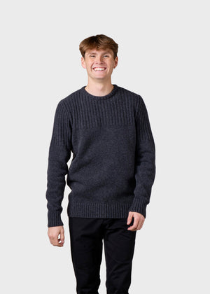 Klitmøller Collective ApS Søren knit Knitted sweaters Anthracite