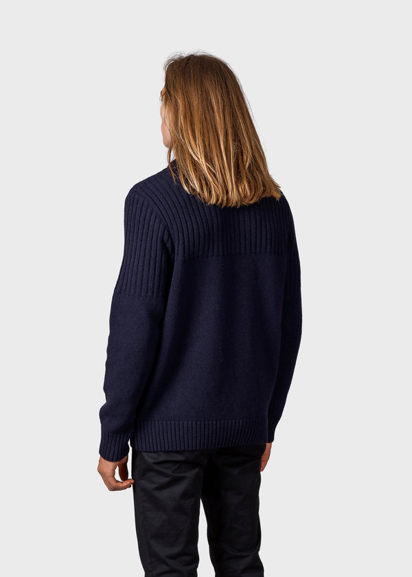 Klitmøller Collective ApS Søren knit Knitted sweaters Navy