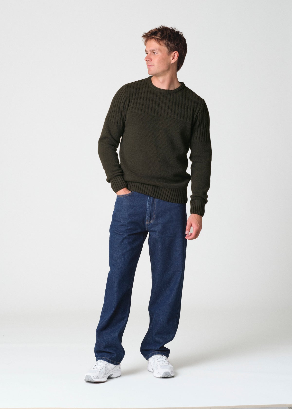 Klitmøller Collective ApS Søren knit Knitted sweaters Olive