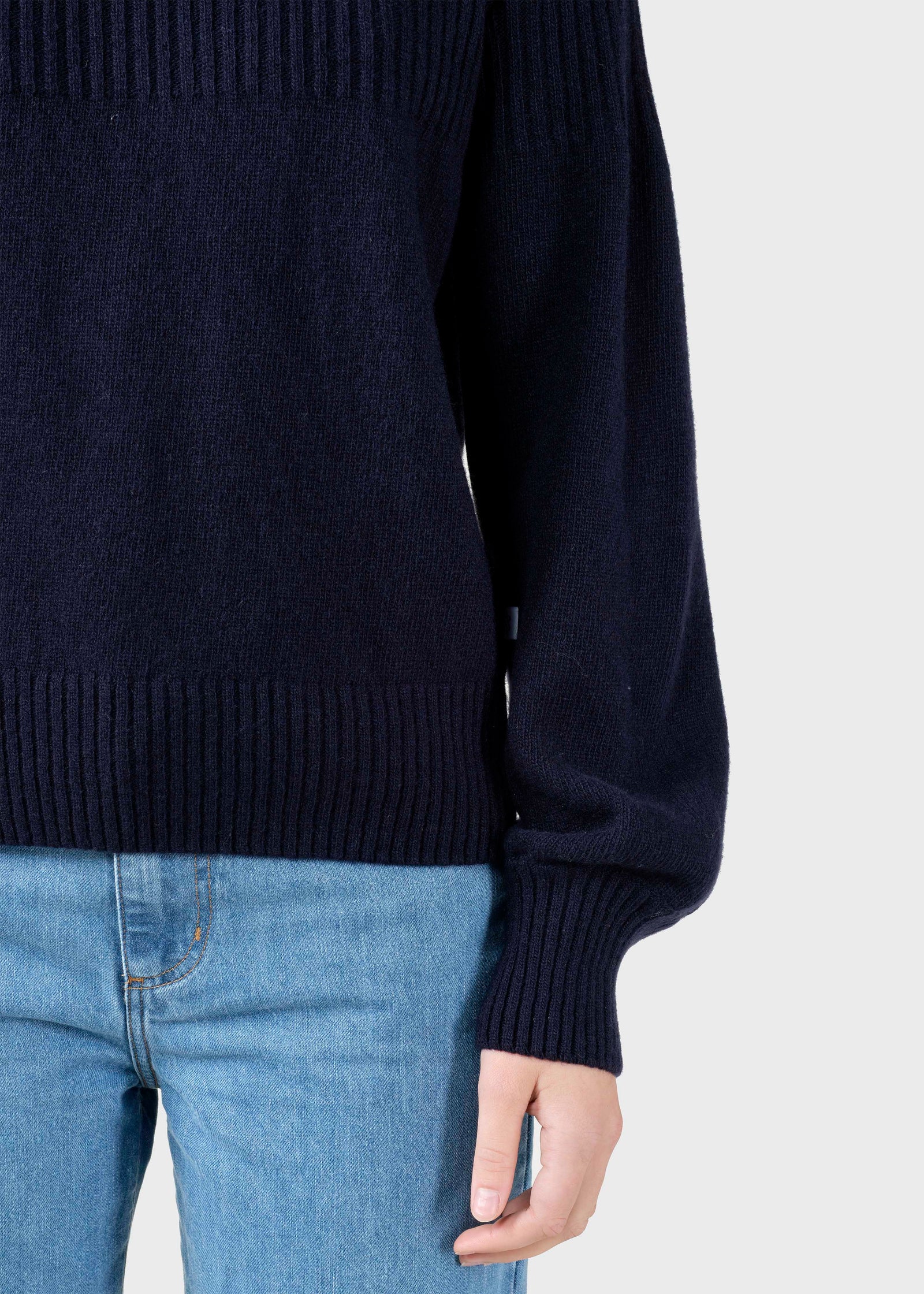 ニット/セーター ARGUE WHOLEGARMENT WOOL MELLOW KNIT/NAVY Svale knit - Navy – klitmollercollective.com