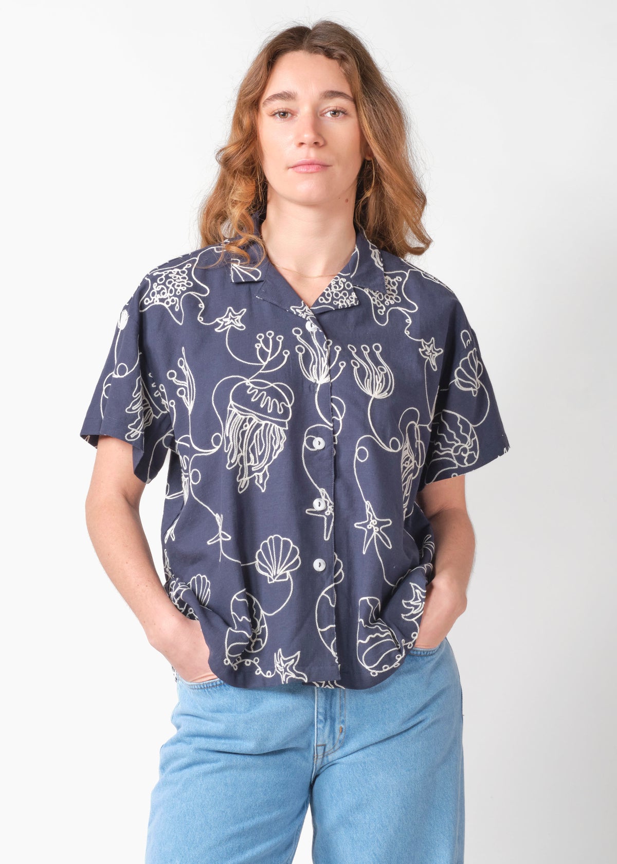 Klitmøller Collective ApS Svea shirt Shirts Navy/white