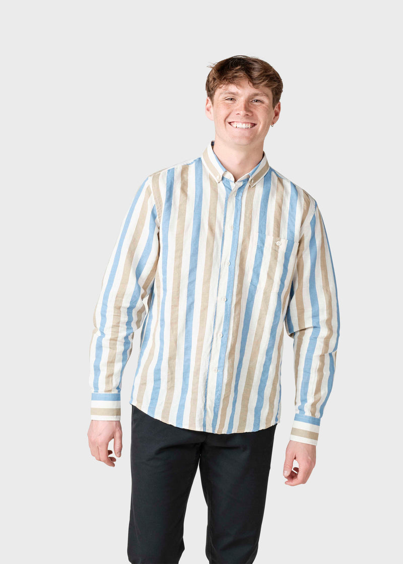 Valdis shirt - Light blue/pastel sand klitmollercollective.com Valdis shirt - Light blue/pastel sand klitmollercollective.com
