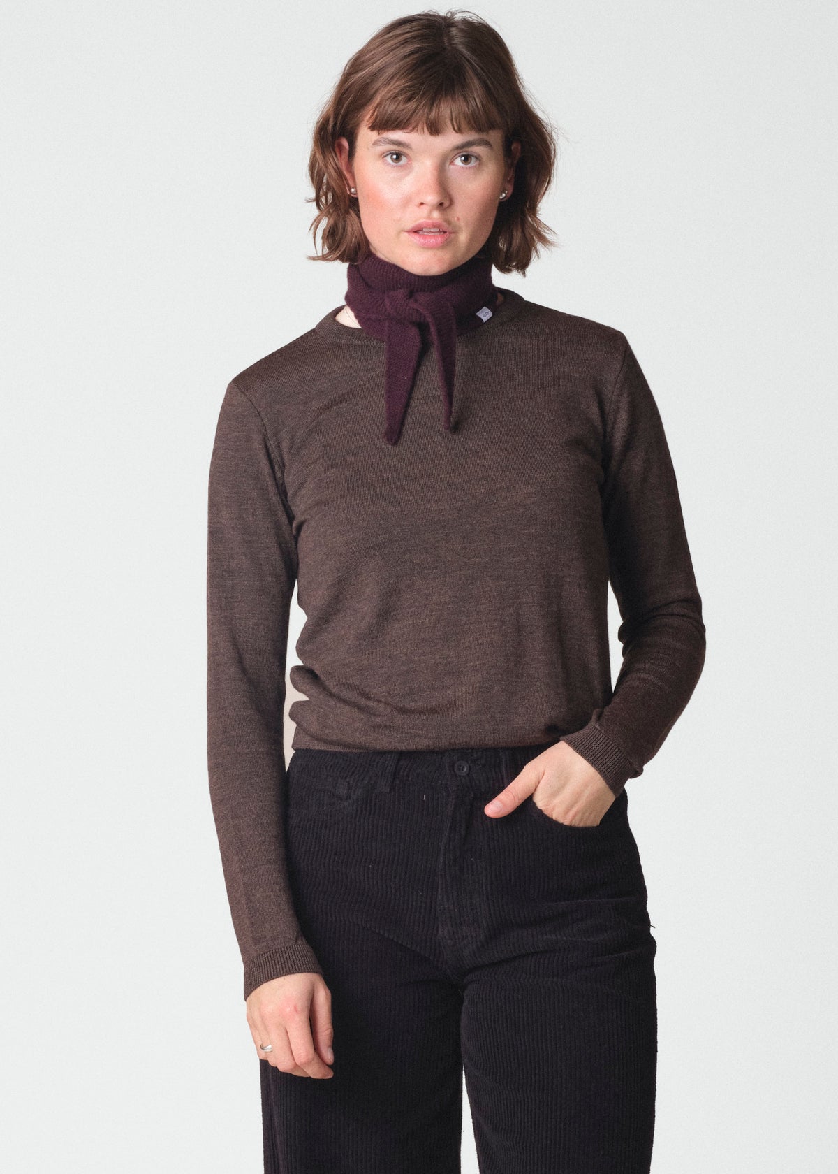 Klitmøller Collective ApS Violet small knit scarf Scarfs Burgundy