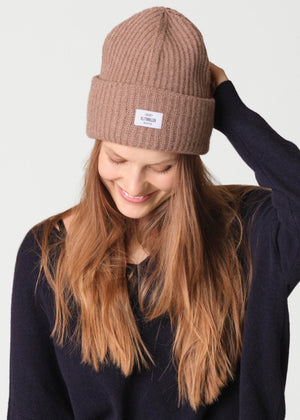Klitmøller Collective ApS Wide rib beanie Beanies Cashew