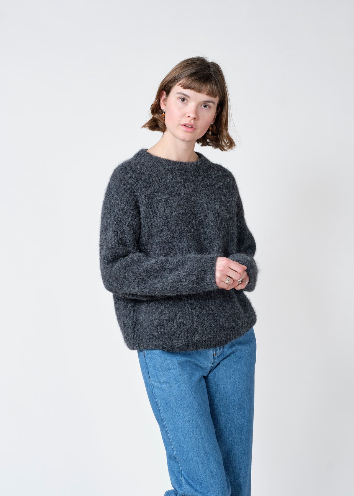 Klitmøller Collective ApS Willow knit Knitted sweaters Black melange