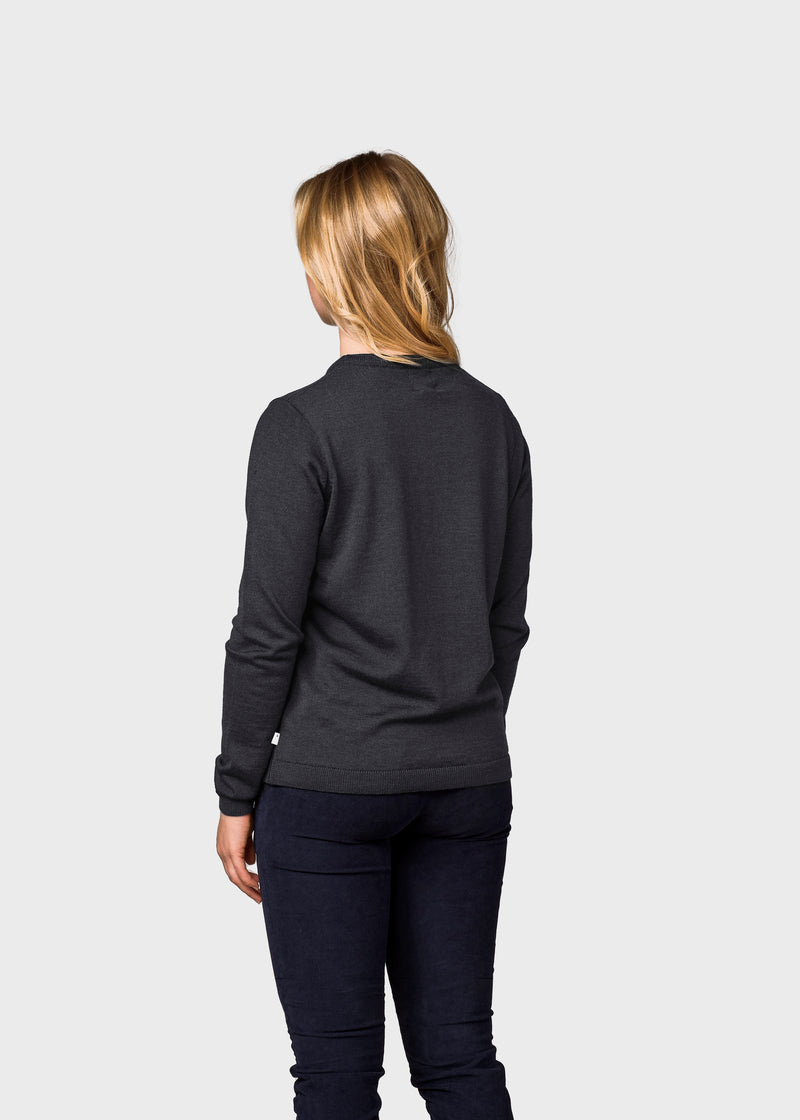 Klitmøller Collective ApS Womens basic merino knit Knitted sweaters Anthracite