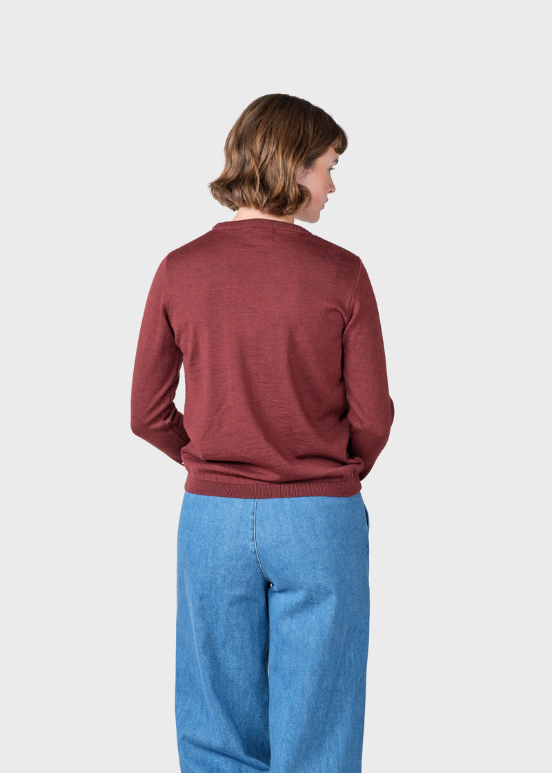 Klitmøller Collective ApS Womens basic merino knit Knitted sweaters Burgundy