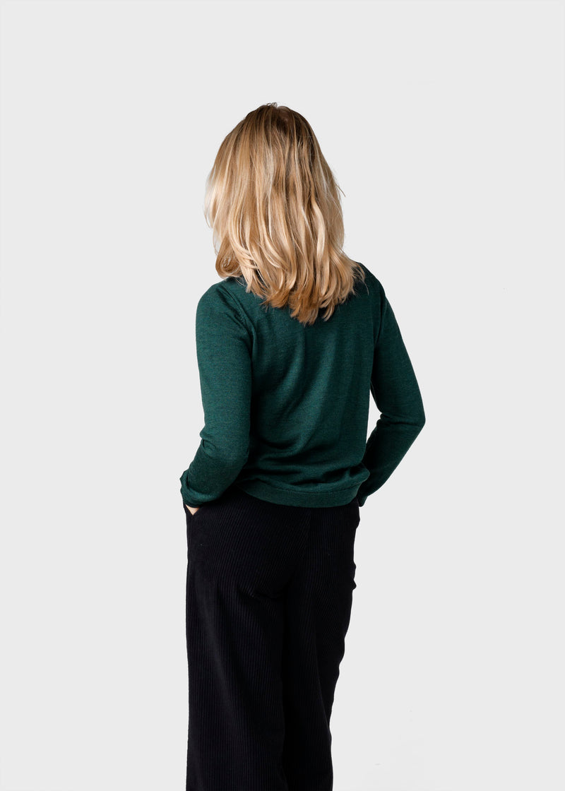 Klitmøller Collective ApS Womens basic merino knit Knitted sweaters Moss Green