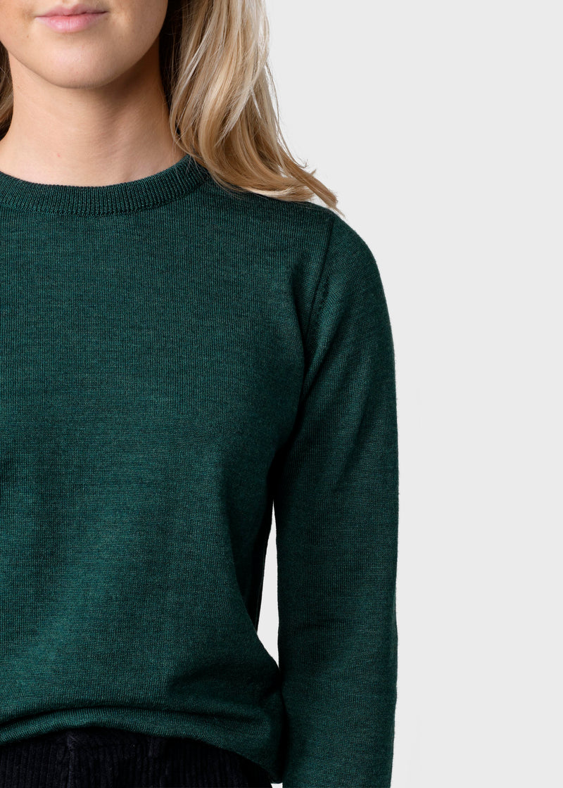 Klitmøller Collective ApS Womens basic merino knit Knitted sweaters Moss Green