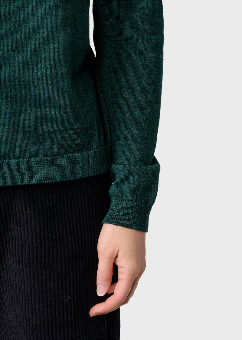 Klitmøller Collective ApS Womens basic merino knit Knitted sweaters Moss Green