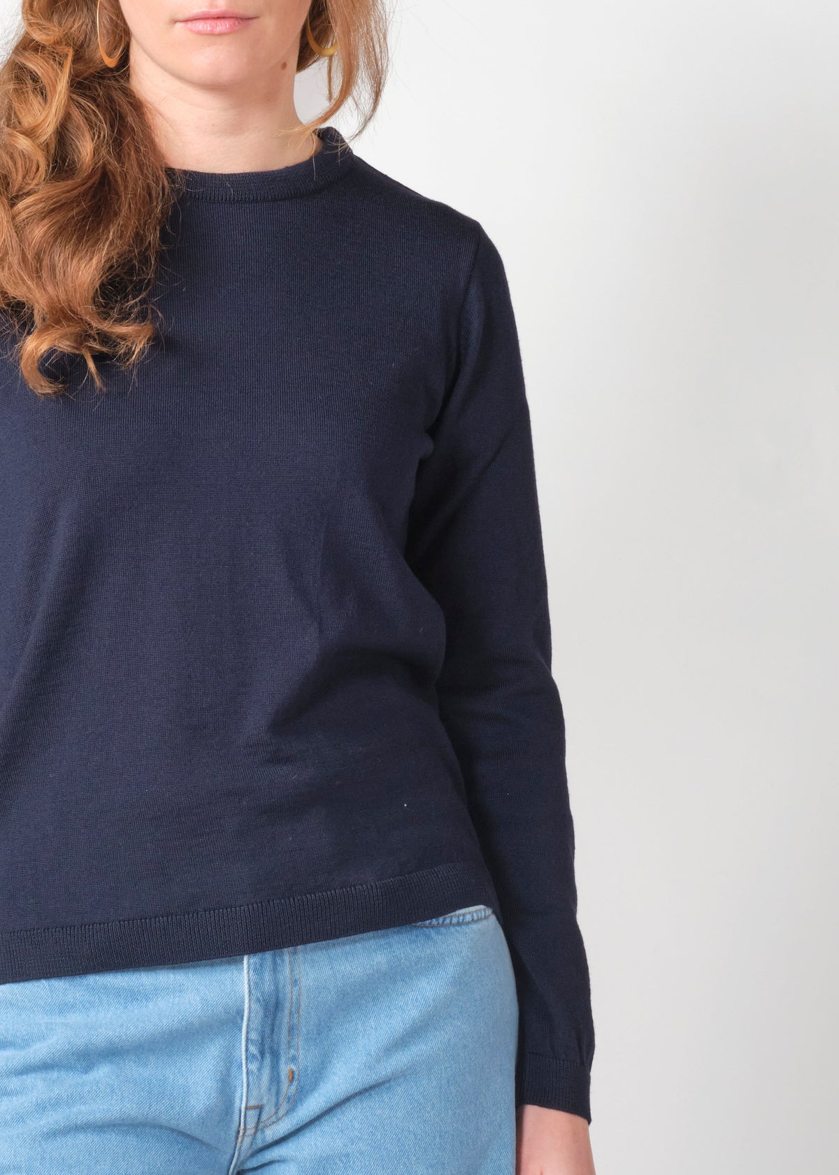 Klitmøller Collective ApS Womens basic merino knit Knitted sweaters Navy