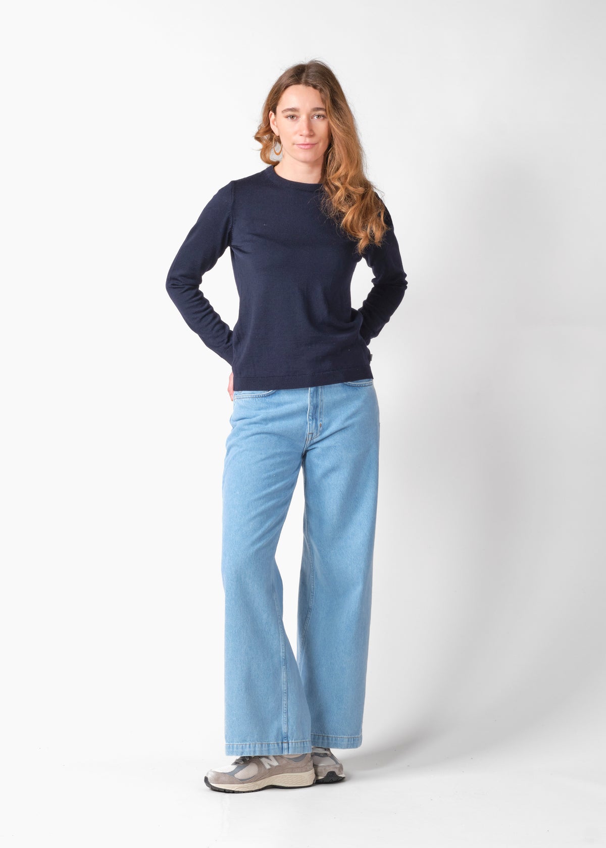 Klitmøller Collective ApS Womens basic merino knit Knitted sweaters Navy