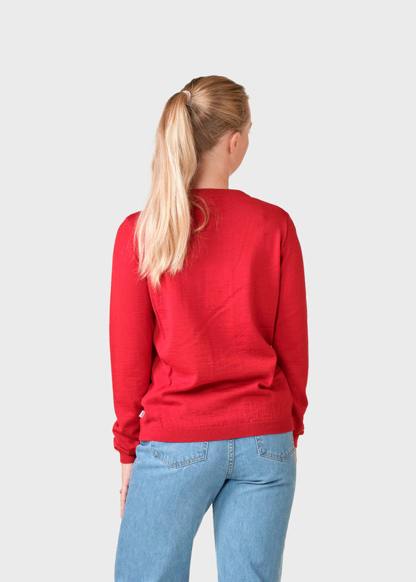 Klitmøller Collective ApS Womens basic merino knit Knitted sweaters Red