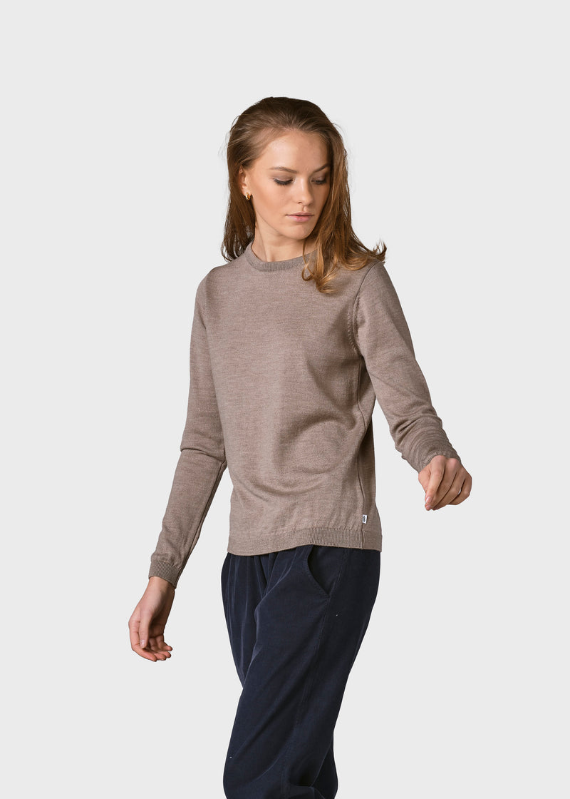 Klitmøller Collective ApS Womens basic merino knit Knitted sweaters Sand