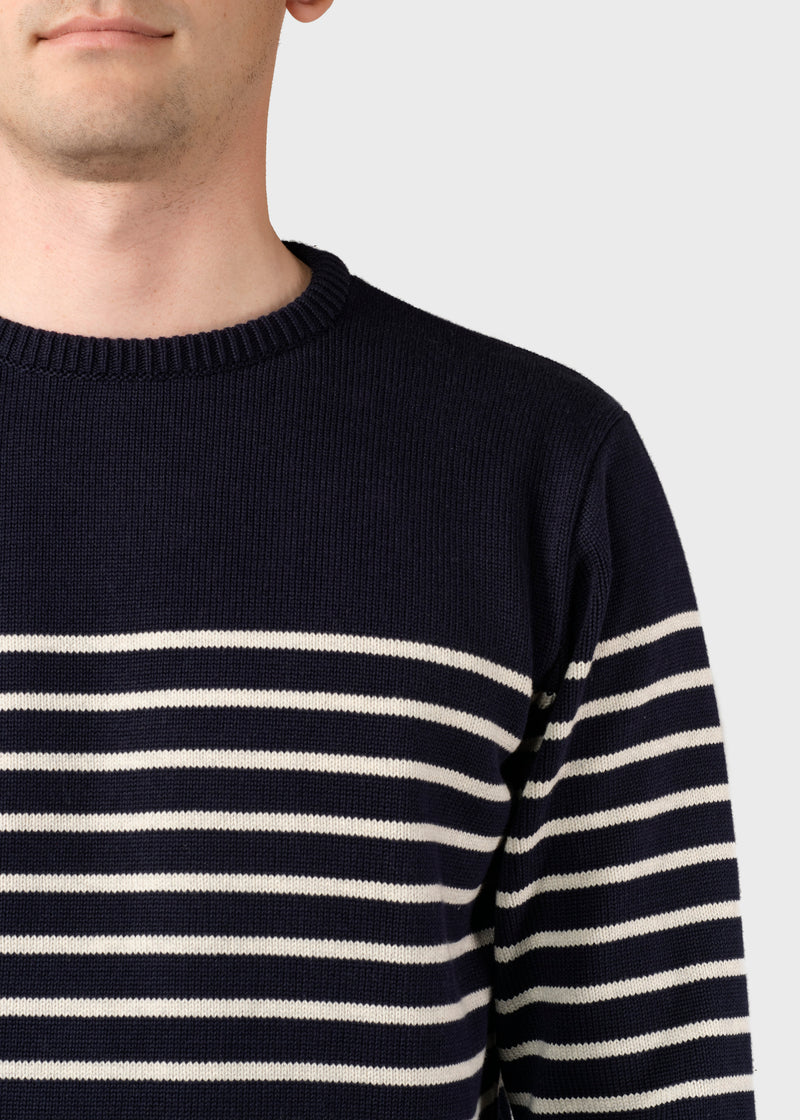 Klitmøller Collective ApS Godtfred knit Knitted sweaters Navy/cream