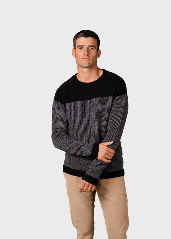 Klitmøller Collective ApS Halfdann knit Knitted sweaters Black/light grey
