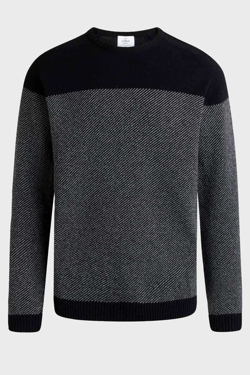 Klitmøller Collective ApS Halfdann knit Knitted sweaters Black/light grey