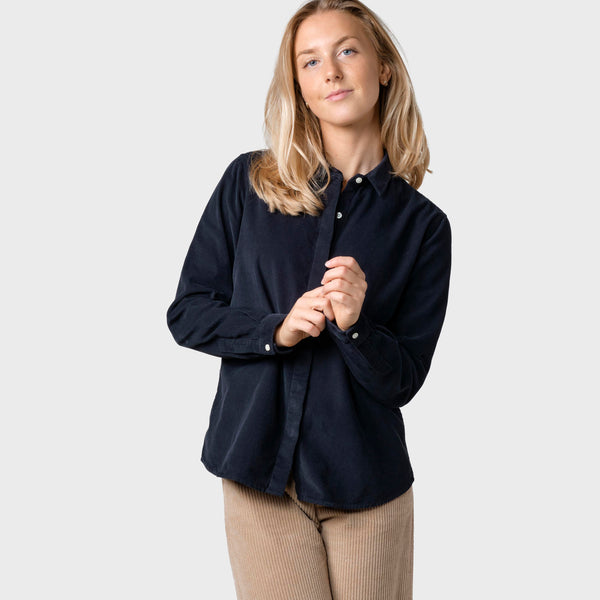 Julie corduroy shirt - Navy – klitmollercollective.com
