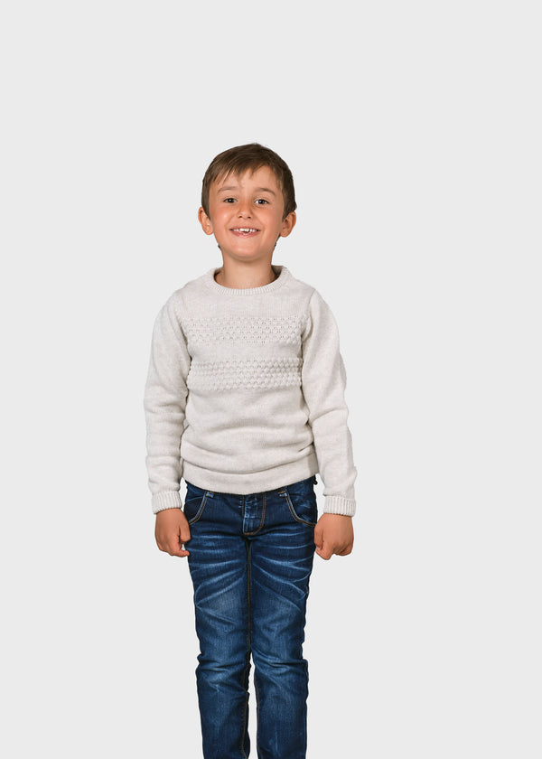 Klitmøller Collective ApS Kids fisher cotton knit Knitted sweaters Cream