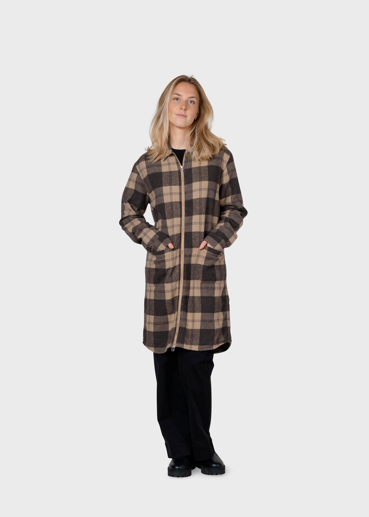 Klitmøller Collective ApS Lolly checked overshirt Jackets Sand/black