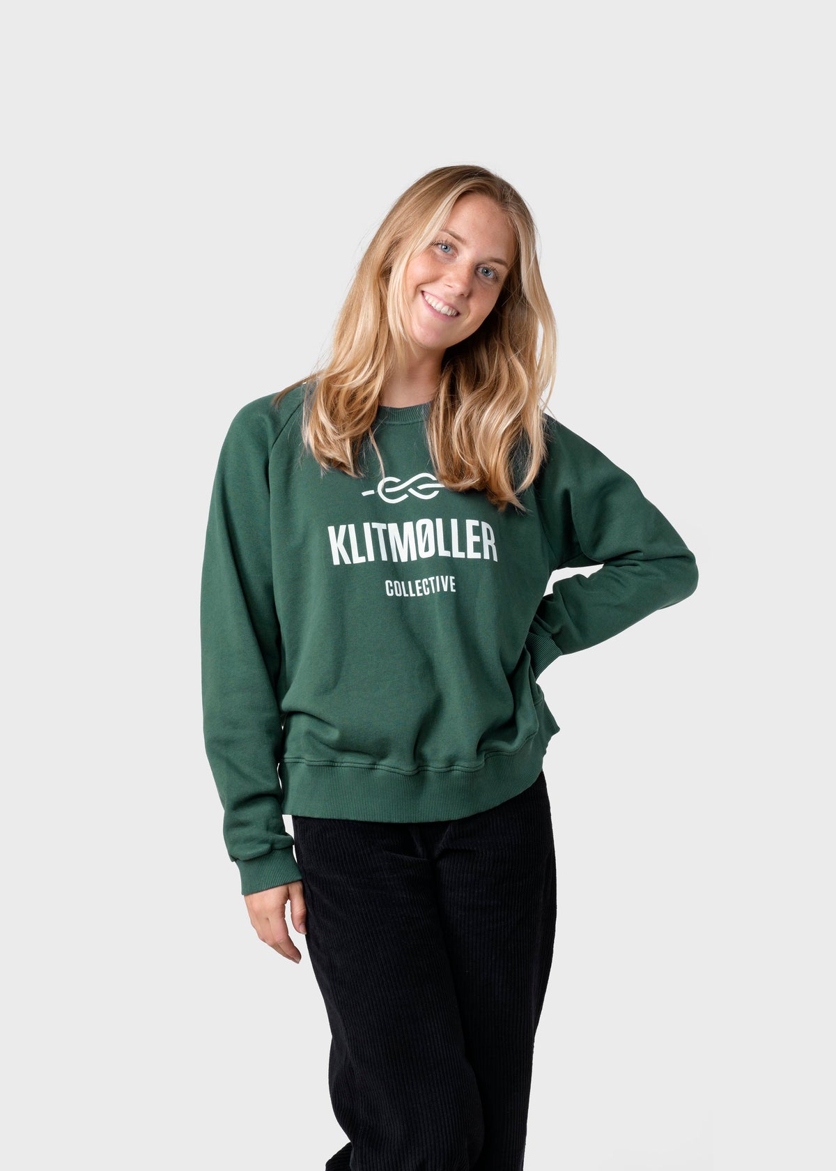 Klitmøller Collective ApS Maja logo crew Sweatshirts Moss Green