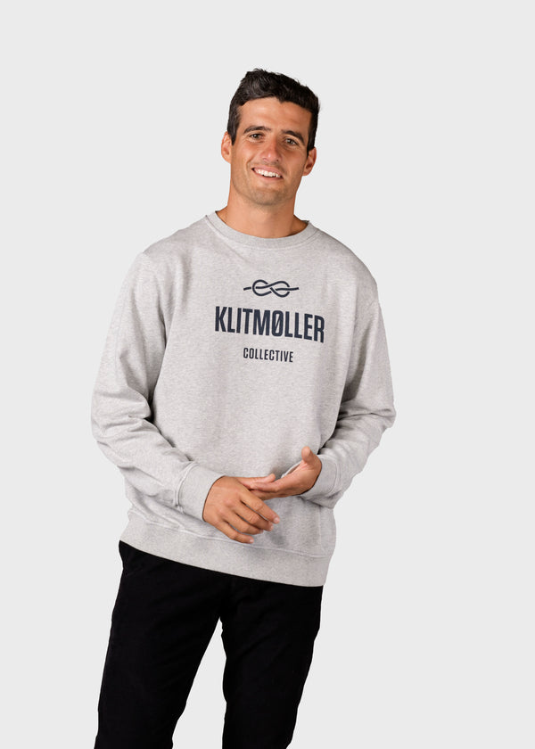 Klitmøller Collective ApS Mens logo crew Sweatshirts Grey melange