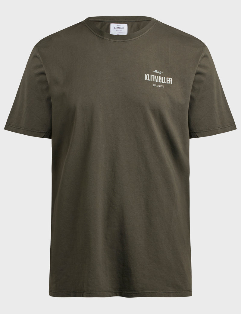 Klitmøller Collective ApS Mens small logo tee T-Shirts Olive