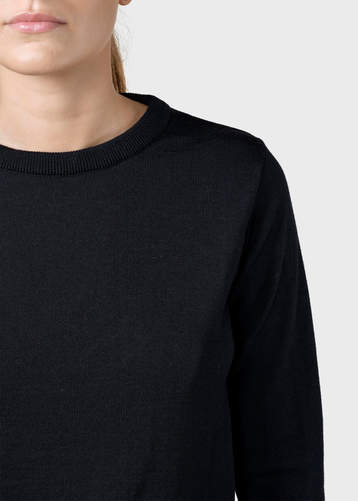 Klitmøller Collective ApS Womens basic merino knit Knitted sweaters Black
