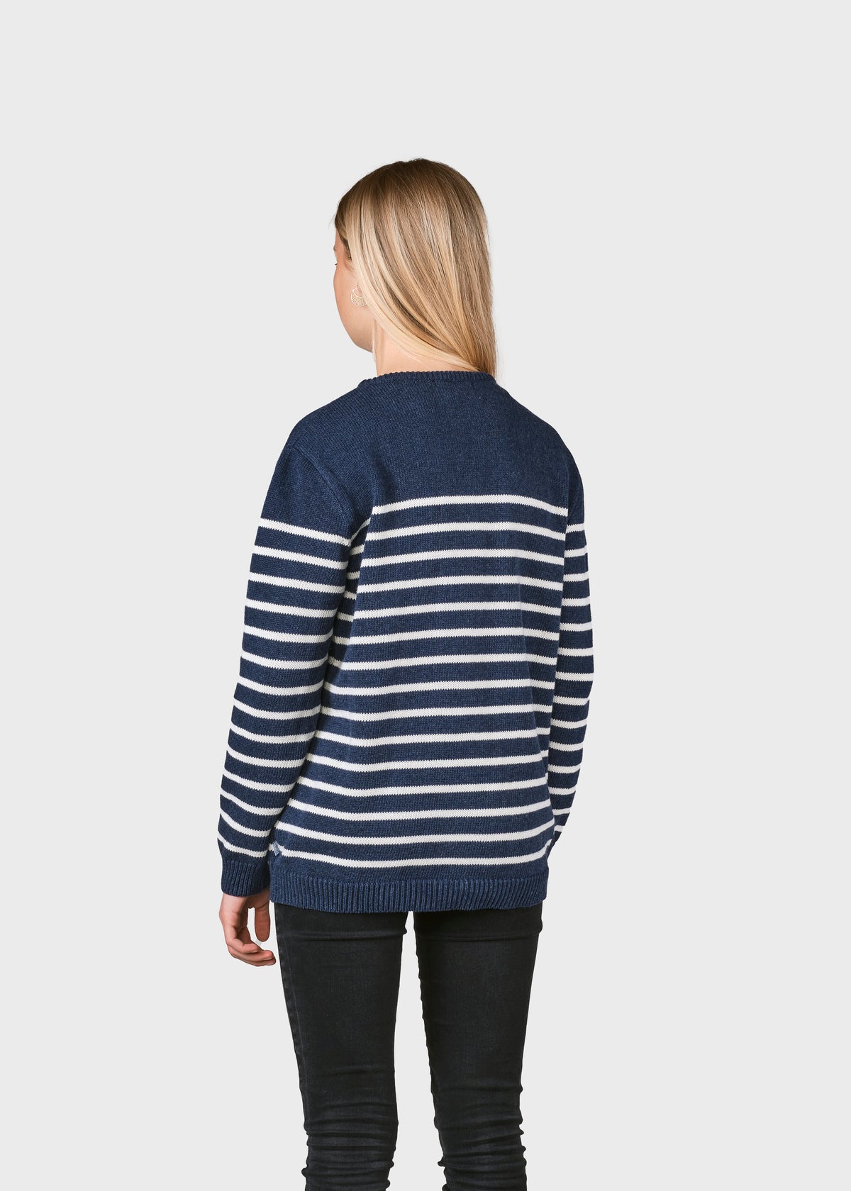 Klitmøller Collective ApS Kids stripe cotton knit Knitted sweaters Ocean/cream