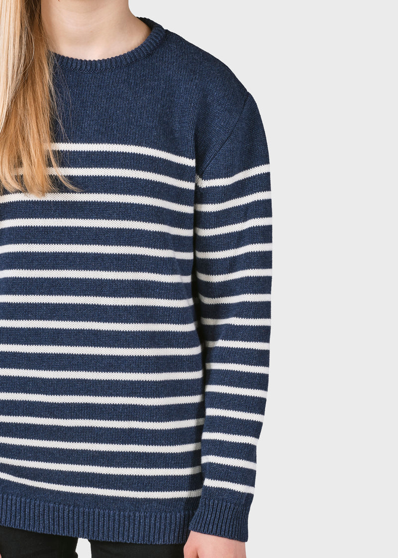 Klitmøller Collective ApS Kids stripe cotton knit Knitted sweaters Ocean/cream
